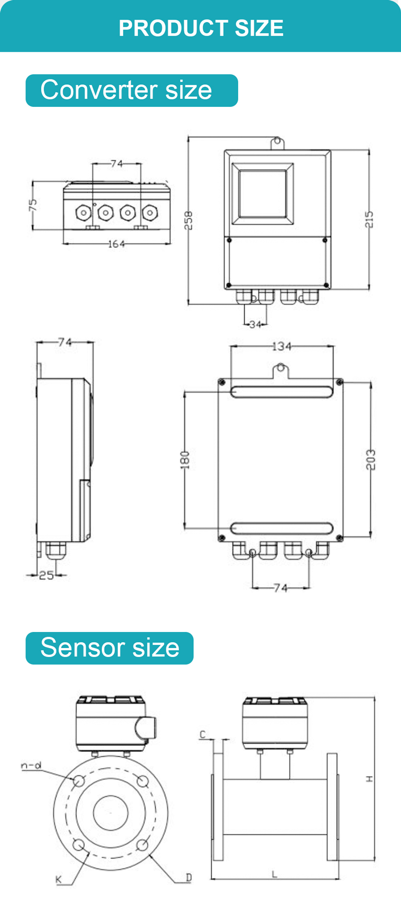 Remote Type Electromagnetic Flow Meter for Industrial Instrumentation and Control